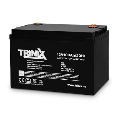 Аккумуляторная батарея 12В 100Аг Trinix 12V100Ah/20Hr AGM СВИНЦОВО-КИСЛОТНАЯ (44-00047) 00000018000 фото