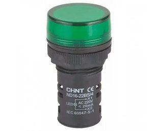 Індикатор ND16-22DS/4 AC230V Зелений CHINT (арт. 593071) 00000017080 фото