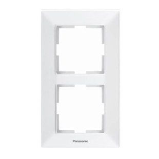 Рамка 2-на вертикальна біла Panasonic Arkedia Slim 00000018345 фото