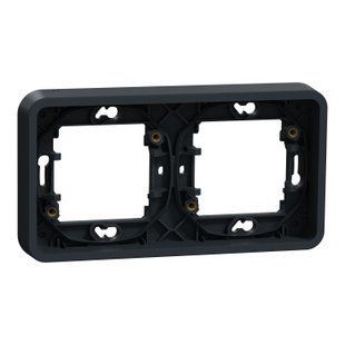 Рамка 2-а горизонтальна для прихованого монтажу, MUREVA S IP55, чорний (арт. MUR34101) 00000013331 фото