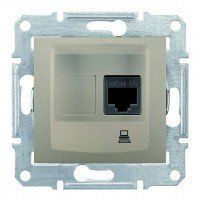 Комп'ютерна розетка 1-а RJ45 кат.5е, неекран. UTP, Sedna, титан (арт. SDN4300168) 00000007432 фото