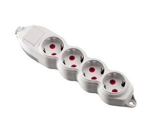 Колодка 4 гнізда з заземлення, Mono Electric, ORION (білий) (арт. 150-010000-410) 00000005092 фото