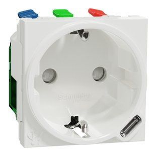 Розетка з заземл. та USB тип С 2,1А /2мод. Unica new білий (арт. NU301718) 00000015501 фото