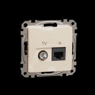 Розетка TV+RJ45 Sedna Design бежевий (арт. SDD112469T) 00000016297 фото