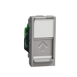 1мод./Розетка комп 1-а RJ45 кат.6 UTP Unica new алюміній (арт. NU341430) 00000017065 фото