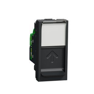 1мод./Розетка комп 1-а RJ45 кат.6 UTP Unica new антрацит (арт. NU341454) 00000012581 фото