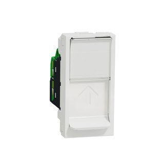 1мод./Розетка комп 1-а RJ45 кат.6 UTP Unica new білий (арт. NU341418) 00000013928 фото