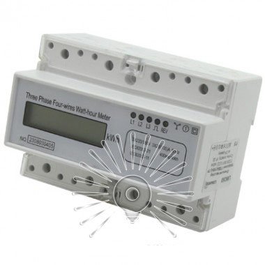 Счетчик Lemanso LM6368 ТРИФАЗНЫЙ на дин,рейку 3*30А(100А) LCD табло 380V 00000019249 фото