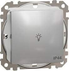 Кнопковий вимикач IP44 з символом "Світло" Sedna Design алюміній (арт. SDD213132) 00000016341 фото
