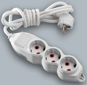 Подовжувач 3 гнізда 3 м. з заземлення, Mono Electric, ORION (білий) (арт. 150-010001-313) 00000005098 фото