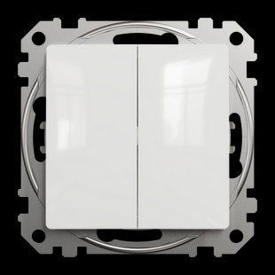 Вимикач 2-кл. Sedna Design білий (арт. SDD111105) 00000016190 фото