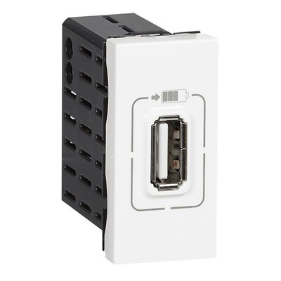 Розетка USB 1-а для зарядки 5В-750мА/1мод., Білий 00000009350 фото