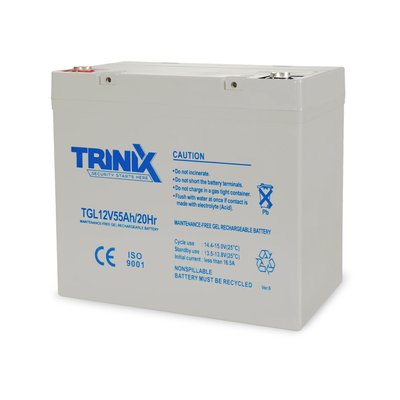 Акумуляторна батарея гелева 12В 55Аг TRINIX TGL12V55Ah/20Hr TRINIX GEL (арт. 44-00016) 00000017544 фото