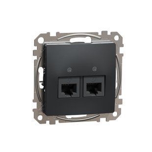 Розетка комп. 2-а RJ45 кат.5e UTP Sedna Design чорний (арт. SDD114452) 00000016431 фото