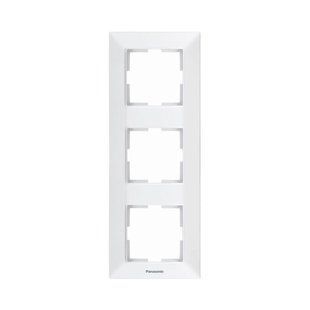 Рамка 3-на вертикальна біла Panasonic Arkedia Slim 00000018346 фото