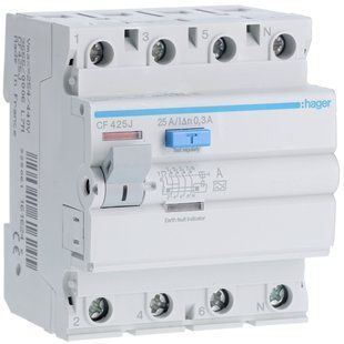 CF425J ПЗВ 4P 25A 300 mA A 4M Hager (арт. CF425J) 00000013361 фото