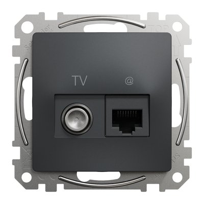 Розетка TV+RJ45 Sedna Design чорний (арт. SDD114469T) 00000016420 фото