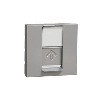 Розетка комп 1-а RJ45 кат.6 UTP/2мод. Unica new алюміній (арт. NU341530) 00000017063 фото
