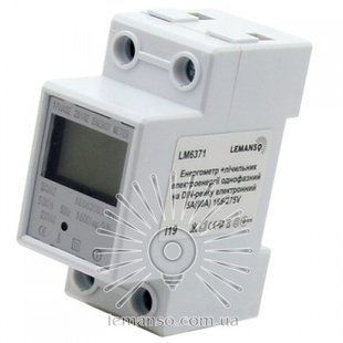 Лічильник електроенергії 5А(80А) 165-275V LM6371 однофазний Lemanso на DIN-рейку LCD дисплей + Енергометр 00000019846 фото