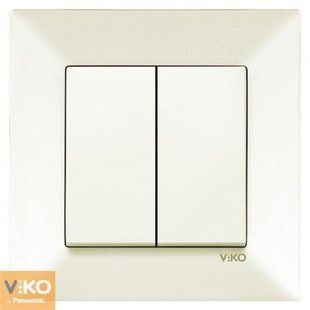 Вимикач 2кл. MERIDIAN (крем) (арт. 90970202-WH) 00000001529 фото