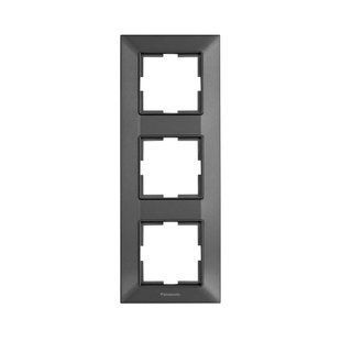 Рамка 3-на вертикальна димчастий Panasonic Arkedia Slim 00000018751 фото