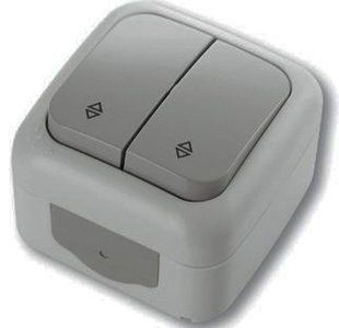 Выключатель 2кл. проходной PALMIYE IP54 (серый) 10шт/уп. (ст. 90555217) 00000001533 фото