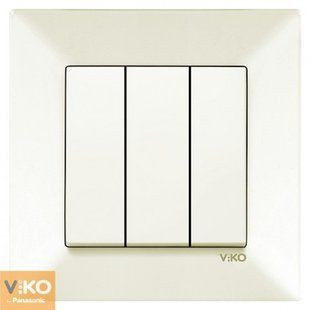 Вимикач 3кл. MERIDIAN (крем) (арт. 90970268-WH) 00000001550 фото