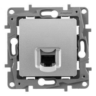 Розетка комп. 1-а RJ45 кат 5 UTP ETIKA алюміній (арт. 672441) 00000008778 фото
