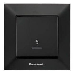 Вимикач 1 кл. прохідний з підсвіткою чорний Panasonic Arkedia Slim 00000021168 фото