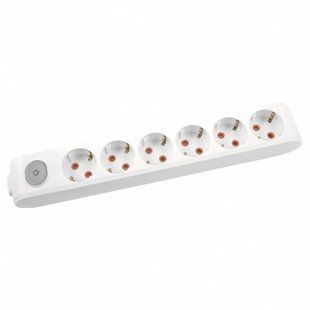 Колодка 6 гнізд с/з і кнопкою MULTILET (арт. 90118600) 00000001897 фото