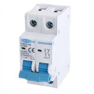 Автоматичний вимикач TOMZN 2P DC 1000V MCB 20A (сонце) 00000021659 фото