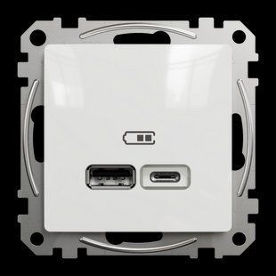 Розетка USB тип А+С 2,4А Sedna Design білий (арт. SDD111402) 00000016234 фото