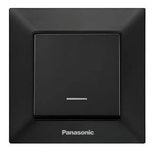 Вимикач 1кл. з підсвіткою чорний Panasonic Arkedia Slim 00000021170 фото