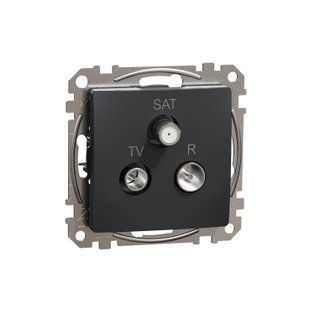 Розетка TV-R-SAT прохідна 7дБ Sedna Design чорний (арт. SDD114484) 00000016422 фото
