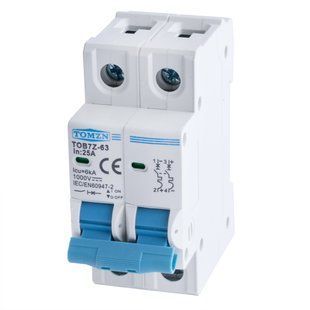 Автоматичний вимикач TOMZN 2P DC 1000V MCB 25A (сонце) 00000021660 фото