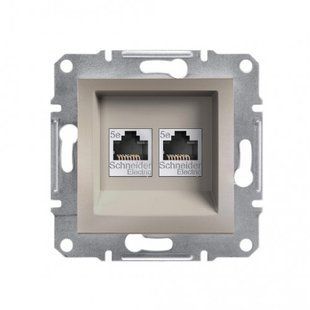Розетка 2-а комп. RJ45 5e UTP ASFORA БРОНЗА (арт. EPH4400169) 00000009804 фото