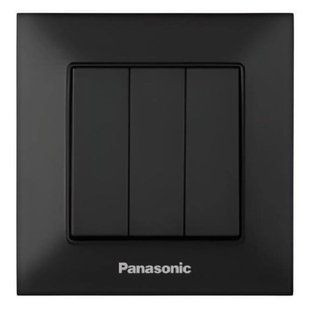 Вимикач 3- кл. чорний Panasonic Arkedia Slim 00000021356 фото