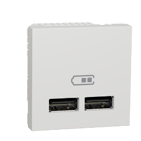 Розетка USB подвійна 2.1А /2мод. Unica new білий (арт. NU341818) 00000009670 фото