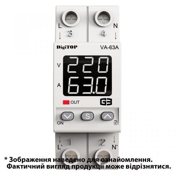 Реле напруги і струму DIGITOP VA-63A M2W (арт. VA-63 M2W) 00000018357 фото