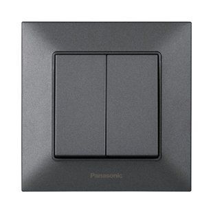 Вимикач 2кл. димчастий Panasonic Arkedia Slim 00000018746 фото