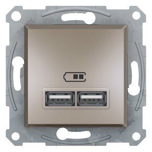 Розетка USB 2,1A ASFORA БРОНЗА (арт. EPH2700269) 00000015184 фото