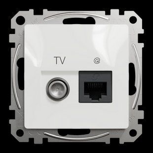 Розетка TV+RJ45 Sedna Design белый (арт. SDD111469T) 00000016236 фото