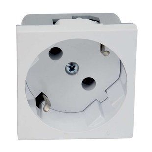 QS 45X45_HB Розетка модульна 45х45х40 мм, з заземленням, без захисних шторок; PC-ABS, біла; Серія 00000018206 фото