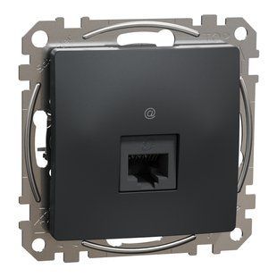 Розетка комп. 1-а RJ45 кат.5e UTP Sedna Design чорний (арт. SDD114451) 00000018951 фото