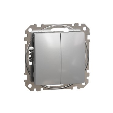 Кнопочный 2-й выключатель Sedna Design алюминий (арт. SDD113118) 00000016346 фото