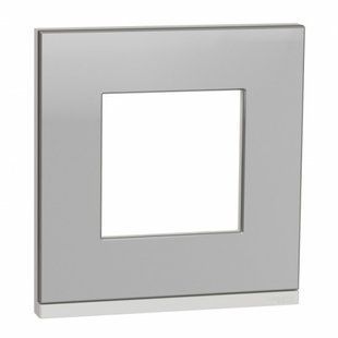 Рамка 1-а Алюміній матовий/білий Unica Pure (арт. NU600280) 00000009924 фото