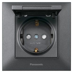 Розетка з/з + кришка димчастий Panasonic Arkedia Slim 00000018923 фото