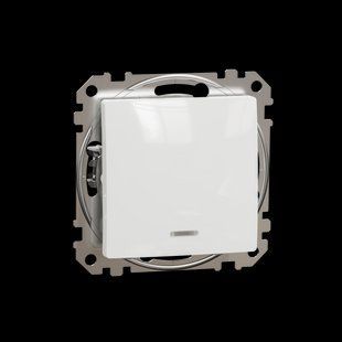 Вимикач 1-кл. з червоною LED-індикацією Sedna Design білий (арт. SDD111101N) 00000016202 фото