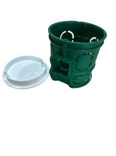 Коробка установча цегла/бетон ЗЕЛЕНА ГЛИБОКА З КРИШКОЮ d/65mm h.63mm (100шт.) (арт. №009) 00000015033 фото