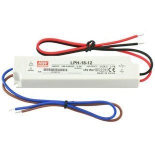 Імпульсне джерело живлення AC/DC, LED-драйвер, 18Вт, 12В, 1.5А, IP67 140*30*22 (арт. LPV-18-12) 00000019222 фото